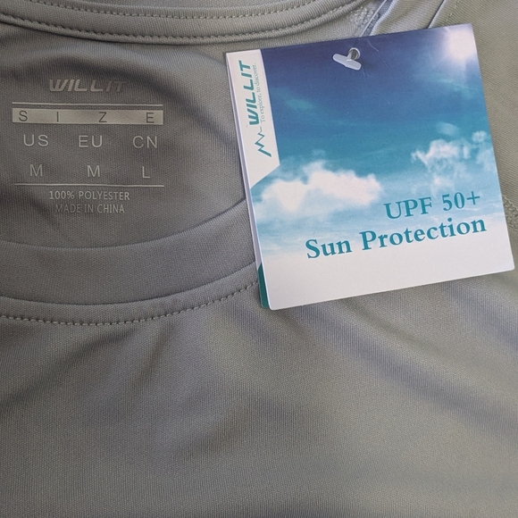 Willit Men's Swim Shirt Short Sleeve, Grey, Size M. New. - Picture 6 of 7